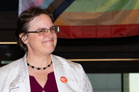 Aramark, a global leader in food, facilities management and uniforms, has named Kris Reinhardt the 2019 Pride of Aramark awardee, in recognition of her commitment to advancing the Aramark PRIDE employee resource group and supporting the LGBT community. (Photo: Business Wire)