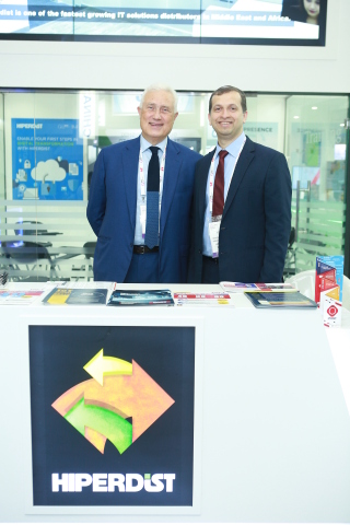 Dr. Antoine Kareh, General Manager, CIS Group and Mr. Santosh Sansare, General Manager, Hiperdist at the Hiperdist stand at GITEX 2019 (Photo : AETOSWire)