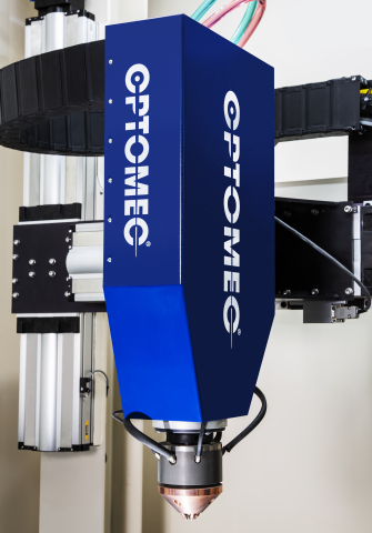 Optomec’s new LDH 3.X laser deposition head allows maximum flexibility for optimal DED building over a full range of laser powers. Photo courtesy of Optomec Inc.