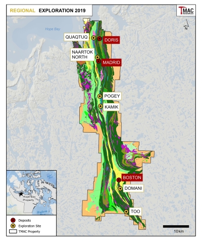 Figure 3: 2019 Regional exploration target areas.