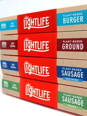 Lightlife’s new plant-based meat line will be available in more than 12,000 retail stores nationwide including Kroger, Publix and Target (Photo: Business Wire)