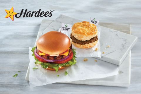 Hardee's New Beyond Breakfast Sausage Biscuit and The Original Beyond Thickburger (Photo: Business Wire)