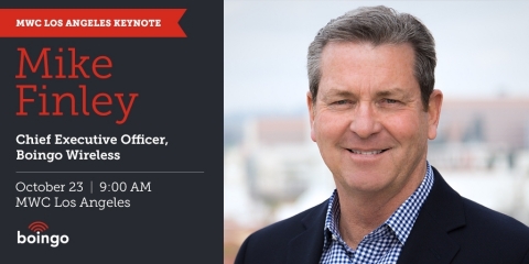 The highly anticipated MWC Los Angeles conference will feature Boingo CEO Mike Finley on the keynote stage. (Graphic: Business Wire)