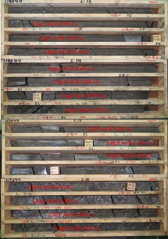 Picture of drill core from mineralised intercept in DDH119044 (77 to 92m) (Photo: Business Wire)