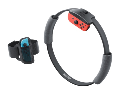 The two new accessories – Ring-Con and Leg Strap – work with the Joy-Con controllers and allow the game to turn your movements and exercise in the real world, like jogging in place, squats and overhead shoulder presses, into actions in the game. (Photo: Business Wire)