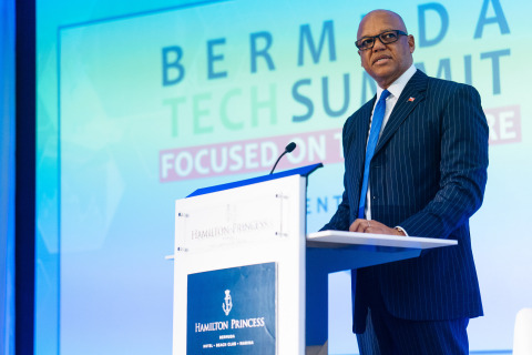 Roland Andy Burrows, CEO of the Bermuda Business Development Agency, speaking at the Bermuda Tech Summit (Photo: Business Wire)