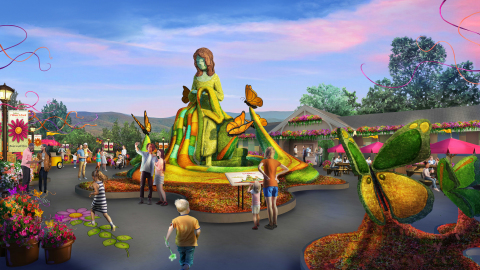 Dollywood blooms in spectacular color during the inaugural Flower & Food Festival in 2020. Slated for May 8-June 14, the new festival is just one exciting part of the park's milestone 35th anniversary season. (Photo: Business Wire)