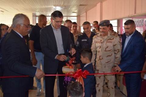 Caliburn Chief Operating Officer, C.D. Moore, attends a Grand Opening Ceremony for the newly renovated Al-Sqor Primary School in Bakar Village on September 29, 2019. (Photo: Business Wire)