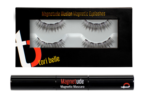 Tori Belle Cosmetics unveils innovative Magnetude Magnetic Mascara(TM) and Magnetude Illusion Magnetic Eyelashes. Simply apply two coats of the magnetic mascara to natural lashes, let them dry, and the magnetic false lashes will jump into place onto natural lashes. (Photo: Business Wire)