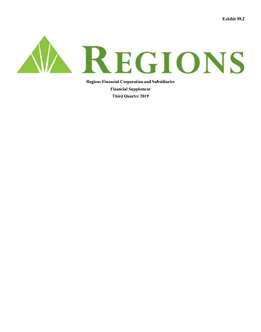 Regions Financial Corporation and Subsidiaries Financial Supplement Third Quarter 2019