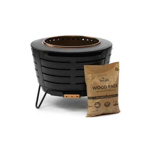 The TIKI® Brand Fire Pit & Wood Pack make real-wood fire simple, predictable and user-friendly. The Instant-light, low-smoke Fire Pit & Wood Pack are available Oct. 22 to Nov. 21 via Kickstarter. (Photo: Business Wire)