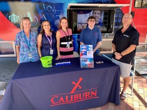 Caliburn team members in attendance (L-R) include: Earlene Burleigh, Jessica Jewel, Jacqueline Rodriguez-Valdes, Ryker Jones, Dr. Stephen Bernstein and Christine Crawford (not pictured). (Photo: Business Wire)