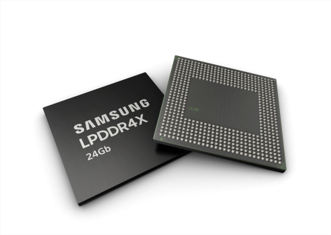 Samsung 24Gb LPDDR4X mobile memory chips (Photo: Business Wire)