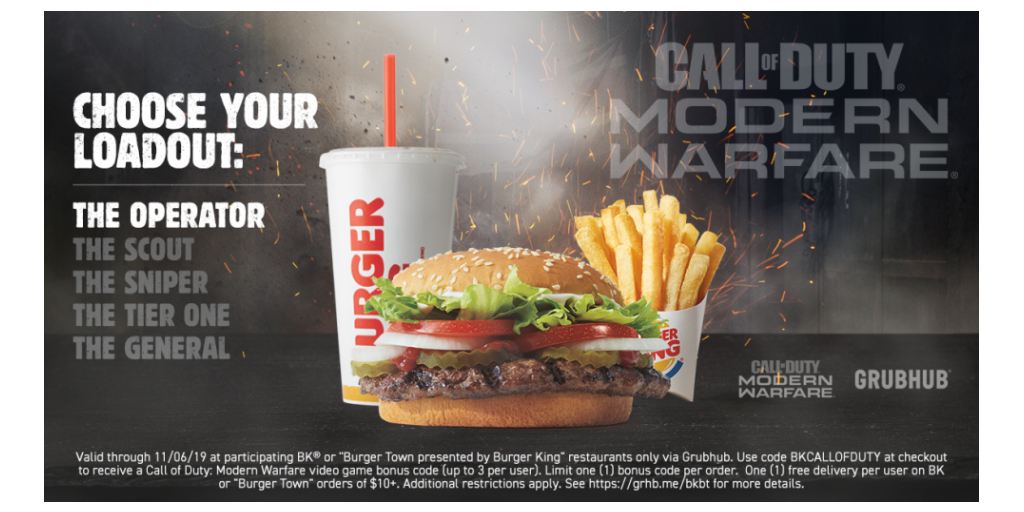 Answer the Call of Duty, Get Free Meals at Burger King
