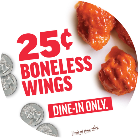 Applebee’s® Announces 25¢ Boneless Wings Nationwide Starting Today (Graphic: Business Wire)