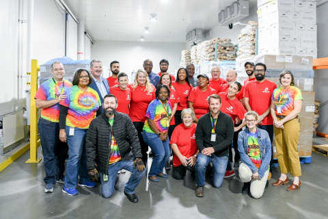 Dash In, Tyson Foods, and Food Bank of Delaware teams unloaded the food donation at the food bank on October 28. Photo credit: Ana Isabel Martinez Chamorro