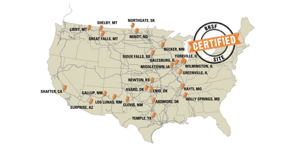 Bnsf Southern Transcon Map Bnsf Railway Announces Six New Certified Sites | Business Wire