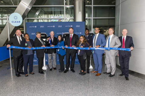 CLEAR, United Airlines and Houston Airport System officials gather for the official launch of CLEAR in Terminals B and E at George Bush Intercontinental Airport (Photo: Business Wire)