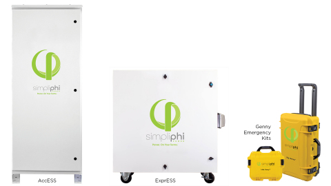 As part of its Energize California PSPS and wildfire initiative, SimpliPhi Power is offering California home and business owners special discounts on the fully integrated AccESS energy storage and management system, ExprESS fuel-free mobile generators and Genny portable emergency power kits (Graphic: Business Wire)