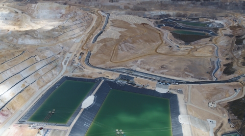 Newmont Goldcorp: Quecher Main's leach pad and associated facilities. (Photo: Business Wire)