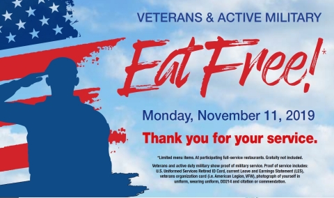 Veterans Eat Free at Country Pride and Iron Skillet (Graphic: Business Wire)