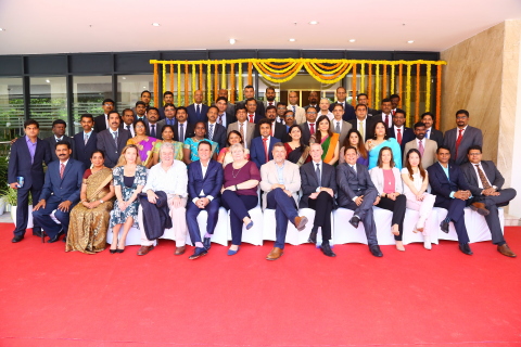 Pete Yonkman, President and John Kamstra, Chief Financial Officer of Cook Group and Cook Medical (both in the middle front) celebrates the best-in-class office opening in Chennai with the India team and other executives. (Photo: Business Wire)