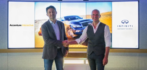 (L to R) David Fregonas, Accenture Interactive lead in the Middle East and Karsten Jankowski, General Manager of Marketing and PR for INFINITI Middle East (Photo: Business Wire)
