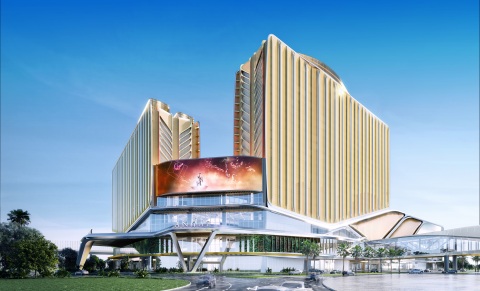 Exterior rendering of Andaz Macau, expected to open in the first half of 2021 alongside Asia’s iconic and advanced MICE destination Galaxy International Convention Center (GICC) and events venue Galaxy Arena. (Photo: Business Wire)