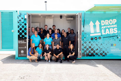 Drop Anywhere Labs are custom outfitted STEM learning spaces built from modified shipping containers where students are engaged in an immersive onboard career exploration experience, centered around in demand STEM jobs. (Photo: Business Wire)