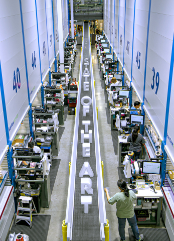 Mouser leads North America in its implementation of state-of-the-art Vertical Lift Modules (VLMs) at its global distribution center in Texas, setting a national standard in technological advancement for distribution. VLMs — essentially giant vertical filing cabinets — store tens of thousands of electronic components and increase efficiency and warehouse floor space. (Photo: Business Wire)