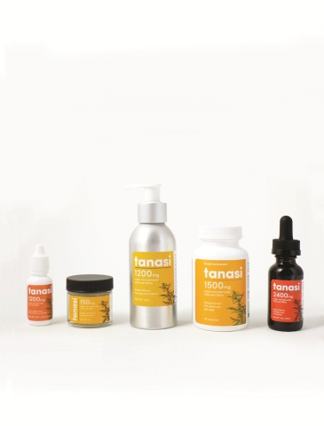 Tanasi family of products. The first CBD product line with a university-patented formula.