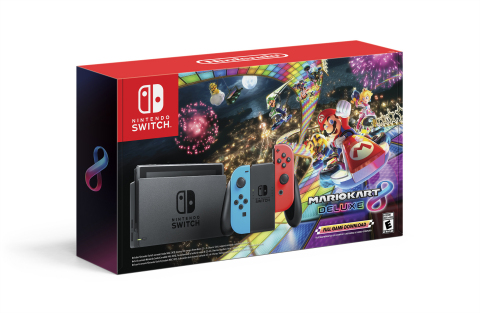 Starting on Nov. 28, select retailers will offer a bundle, which includes a Nintendo Switch system and a download code for the Mario Kart 8 Deluxe game, at a suggested retail price of only $299.99. (Photo: Business Wire)