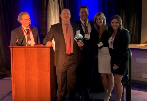 Everbridge CEO David Meredith and team accept 'Growth Company of the Year' award from the Massachusetts Technology Leadership Council (Photo: Business Wire)
