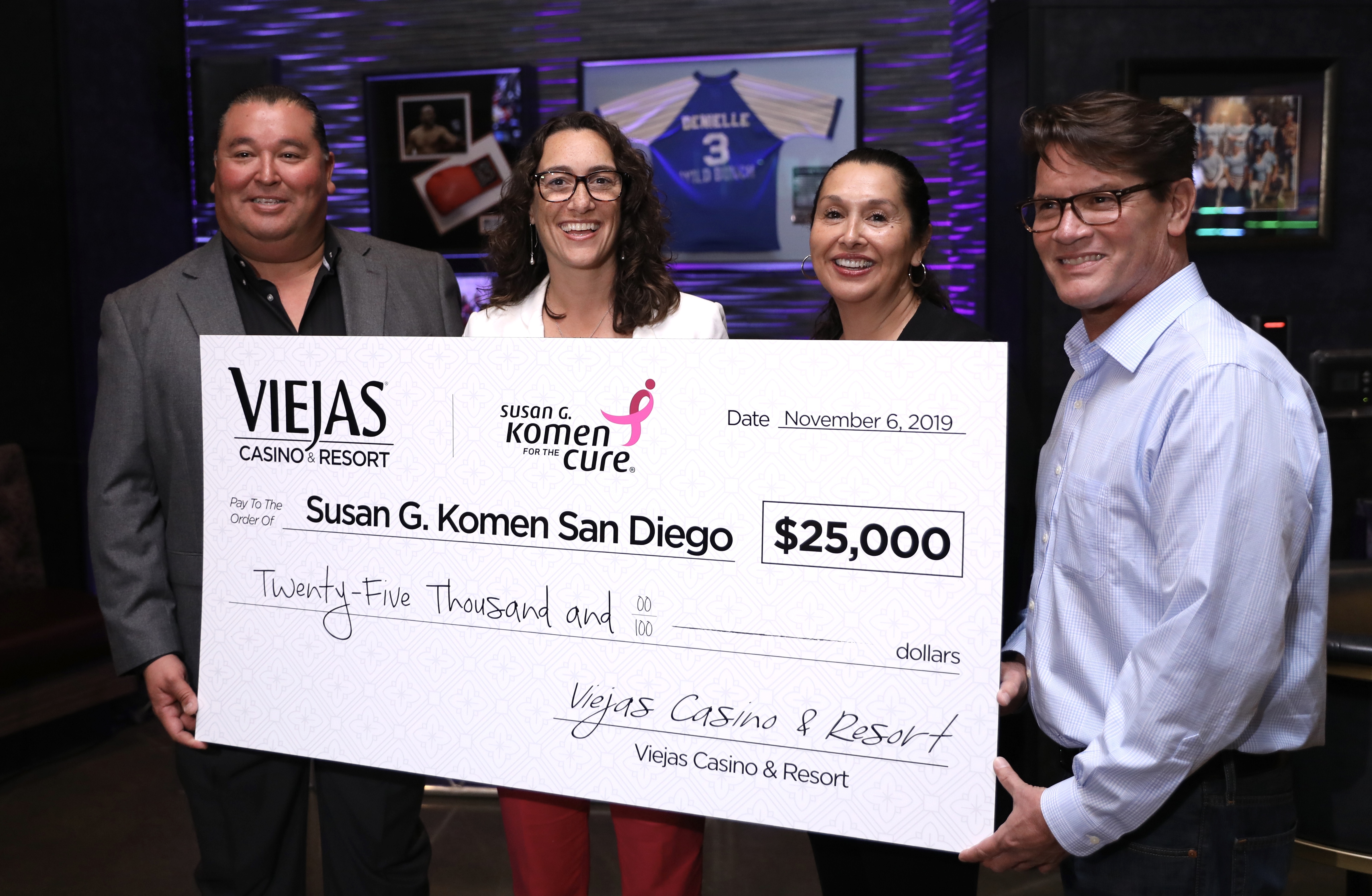 Viejas Casino & Resort Donates $25,000 to Susan G. Komen San Diego |  Business Wire