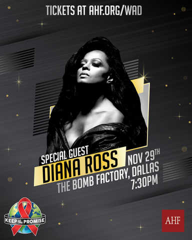 AHF's 2019 World AIDS Day concert will feature special guest Diana Ross (Graphic: Business Wire)