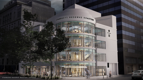 Located on North Michigan Avenue and Erie Street on Chicago’s Magnificent Mile, the opening of Chicago Reserve Roastery marks Starbucks sixth global Roastery and third location in the U.S.  (Photo: Business Wire)