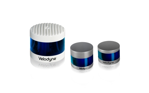 Velodyne’s product line includes the autonomy-advancing Alpha Puck™, the versatile Ultra Puck™ and cost-effective Puck™ (Left to Right). (Photo: Velodyne Lidar)
