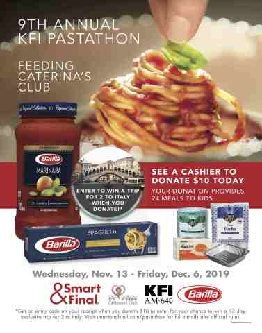 Smart & Final Launches In-Store Donation Program to Collect Food and Raise Money for the 9th Annual KFI AM640 and Caterina's Club PastaThon (Graphic: Business Wire)