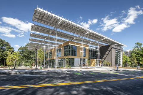 The Kendeda Building for Innovative Sustainable Design on the campus of Georgia Tech in Atlanta, GA. (Photo credit: Justin Chan Photography)