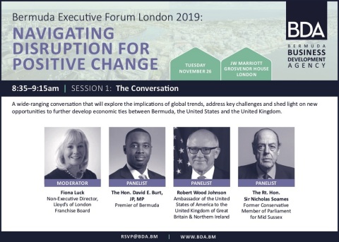 Bermuda Executive Forum London 2019 opening panel. (Photo: Business Wire)