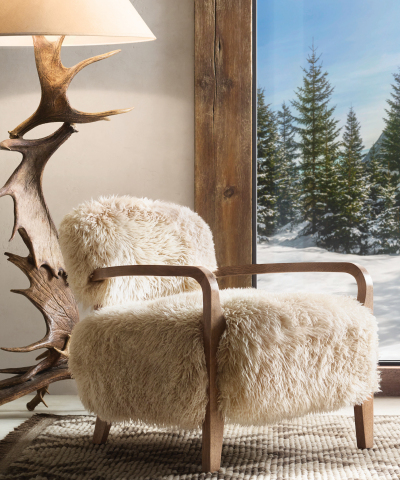 RH SKI HOUSE 2019 INTRODUCES THE YETI SHEEPSKIN COLLECTION ARMCHAIR BY TIMOTHY OULTON (Photo: Business Wire)