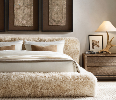 RH SKI HOUSE 2019 INTRODUCES THE YETI SHEEPSKIN COLLECTION BED BY TIMOTHY OULTON (Photo: Business Wire)