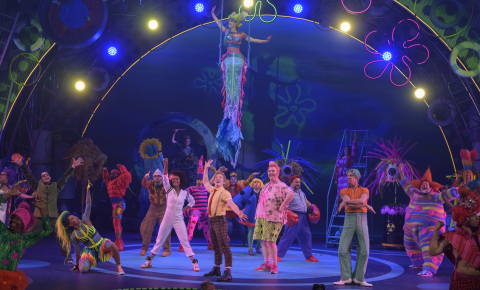 Ethan Slater and the cast of “The SpongeBob Musical: Live On Stage!” (Photo: Business Wire)