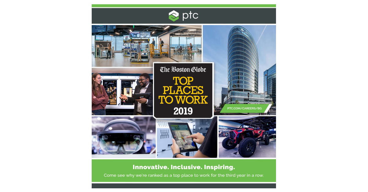 PTC Named a Top Place to Work for Third Consecutive Year | Business Wire