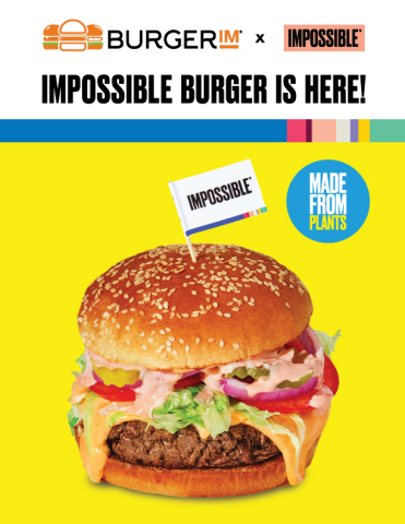BurgerIM's plant-based Impossible Burger available nationwide beginning November 29, 2019 (Graphic: Business Wire)