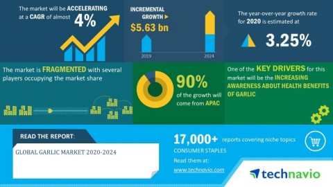 Technavio has announced its latest market research report titled global garlic market 2020-2024 (Graphic: Business Wire)