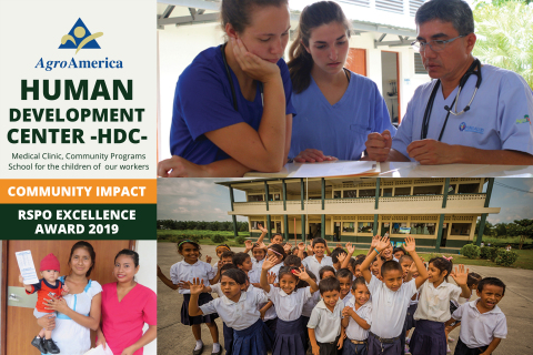 Agroaceite, a subsidiary of AgroAmerica Tropical Oil Holding Corp. was awarded the Community Impact RSPO Excellence Award 2019 for the implementation of the "Human Development Center" project (HDC). The subsidiary has donated 10ha of plantations for the construction of the project that is comprised of a Medical Clinic and school for children of workers in Southwestern Guatemala. "It reflects the company's comprehensive vision to provide access to high-quality education & health coverage," Gustavo Bolaños -AgroAmerica COO- (Photo: Business Wire)