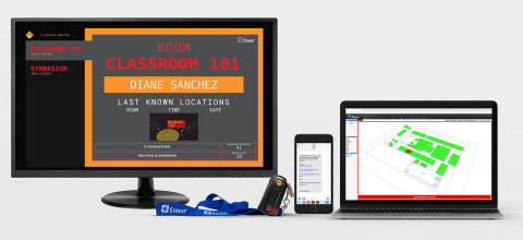 MadeSafe works across a suite of devices including the dedicated MadeSafe Station for alerts, testing, and reporting, wearable PLDs for faculty members, text message notifications to response personnel, and interactive, real-time 3D school map. (Graphic: Business Wire)