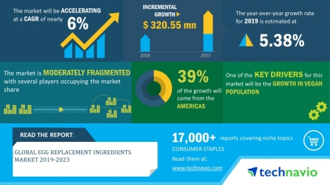 Technavio has announced its latest market research report titled global egg replacement ingredients market 2019-2023. (Graphic: Business Wire)
