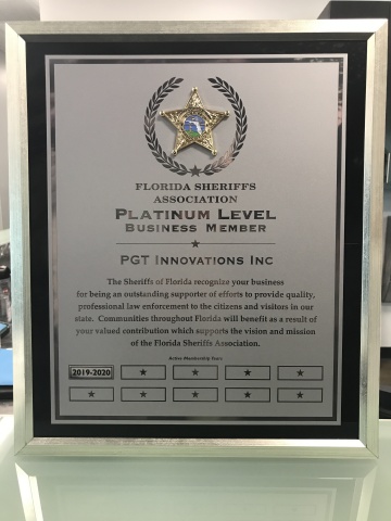 The platinum business member plaque from the Florida Sheriffs Association (Photo: Business Wire)